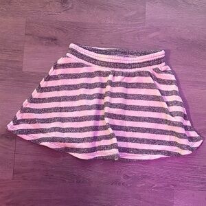 Old Navy Cream and Gray Striped Kids Skirt